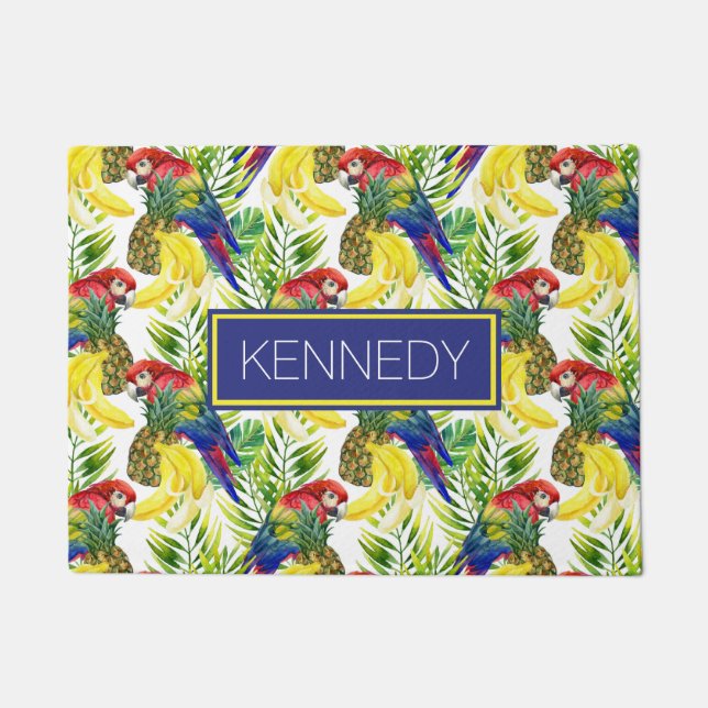 Paillasson Les perroquets et le fruit tropical | ajoutent (Devant)