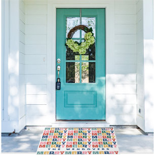 Paillasson Lettre bulle rétro Noël personnalisé