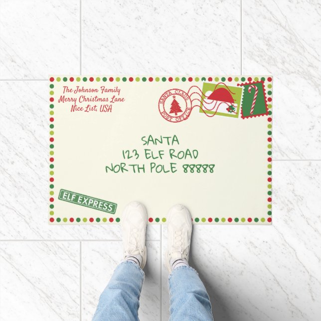 Paillasson LETTRE Père Noël POINTS PERSONNALISÉ Noël (Intérieur)