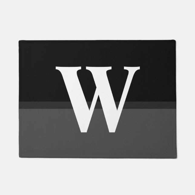 Paillasson Lettre W Monogramme gris noir (Devant)