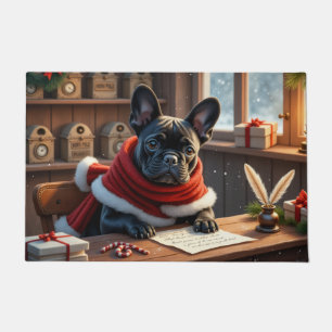 Paillasson Lettres de Bouledogue Français au Père Noël Art