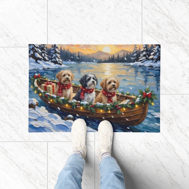 Paillasson Lhasa Apso Christmas Boat Holiday (Intérieur)