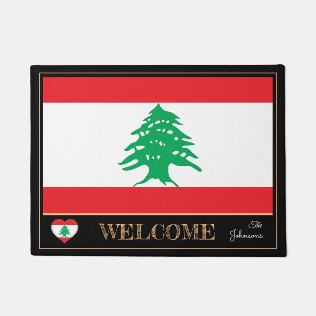 Paillasson Liban et Liban Drapeau / Sports Bienvenue (Devant)