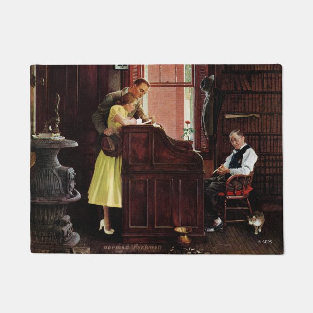 Paillasson Licence de mariage par Norman Rockwell (Devant)
