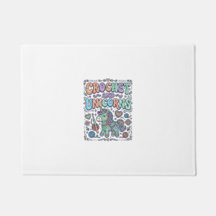 Paillasson Licorne au Crochet et Autocollant Licorne Kawaii e