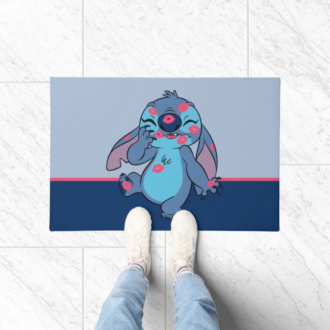 Paillasson Lilo & Stitch | Stitch Couvert dans les baisers (Intérieur)