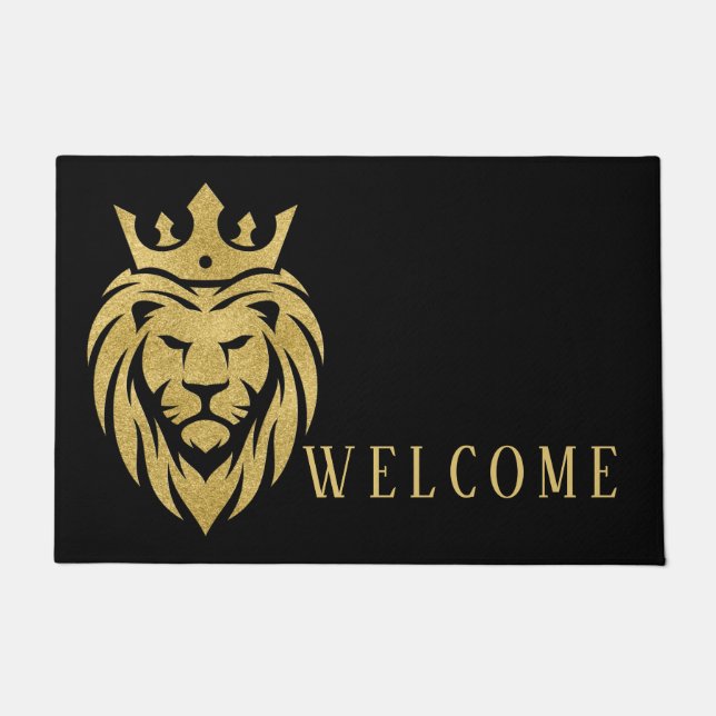 Paillasson Lion Avec Couronne - Style Or 3 (Devant)