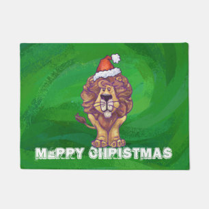 Paillasson Lion Christmas on Green