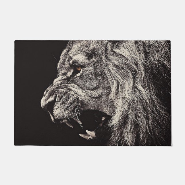 Paillasson Lion homme en colère (Devant)