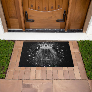 Paillasson Lion Starlight avec Monogramme Couronne Bienvenue