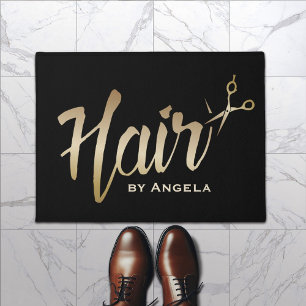 Paillasson Liste de cheveux Gold Script Moderne Salon de beau