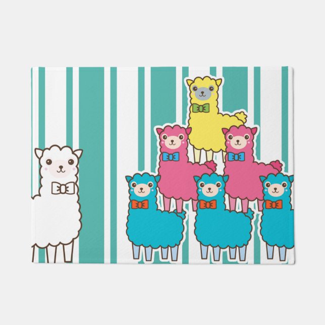 Paillasson Llamas ou Alpacas ? Alpacas ou lamas ? (Devant)