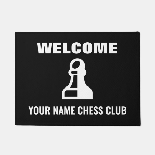 Paillasson Logo de pièce d'échecs pion mat personnalisé pour  (Devant)