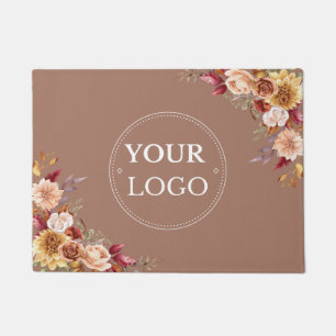 Paillasson Logo d'entreprise Automne Floral Brown Promotions