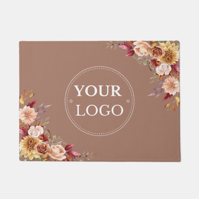 Paillasson Logo d'entreprise Automne Floral Brown Promotions (Devant)