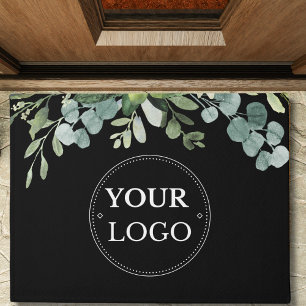 Paillasson Logo d'entreprise Eucalyptus moderne noir promotio