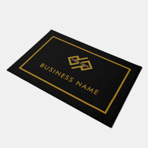 Paillasson Logo D'Entreprise Gold Et Black