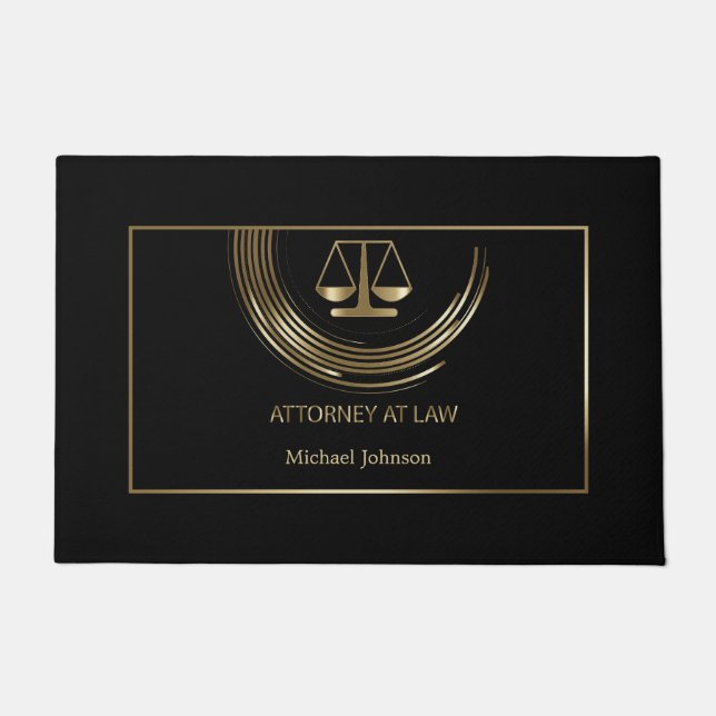 Paillasson Logo du symbole droit - Noir et Or (Devant)