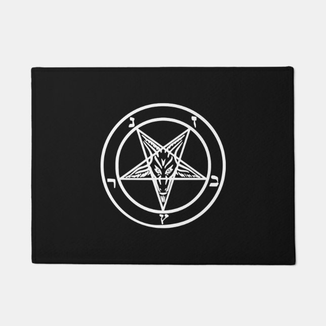 Paillasson Logo satanique de la chèvre de Pentagram inversée  (Devant)