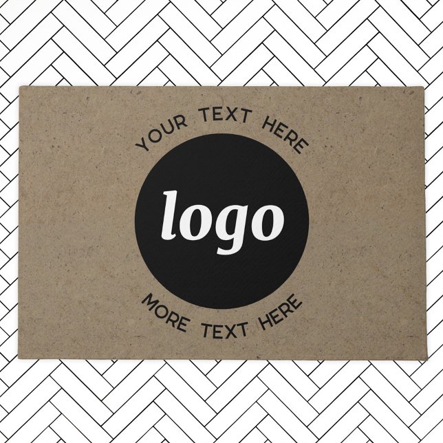 Paillasson Logo Simple Avec Accueil Professionnel Texte (Logo and custom text business promotional door mat)