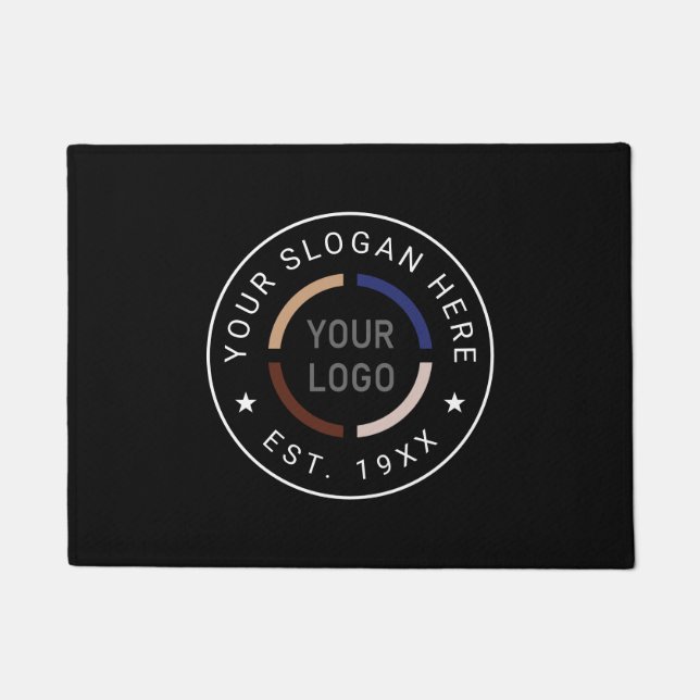 Paillasson Logo sur mesure arrondi, marque commerciale (Devant)