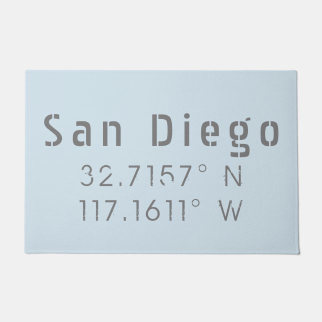 Paillasson longitude et latitude de San Diego (Devant)