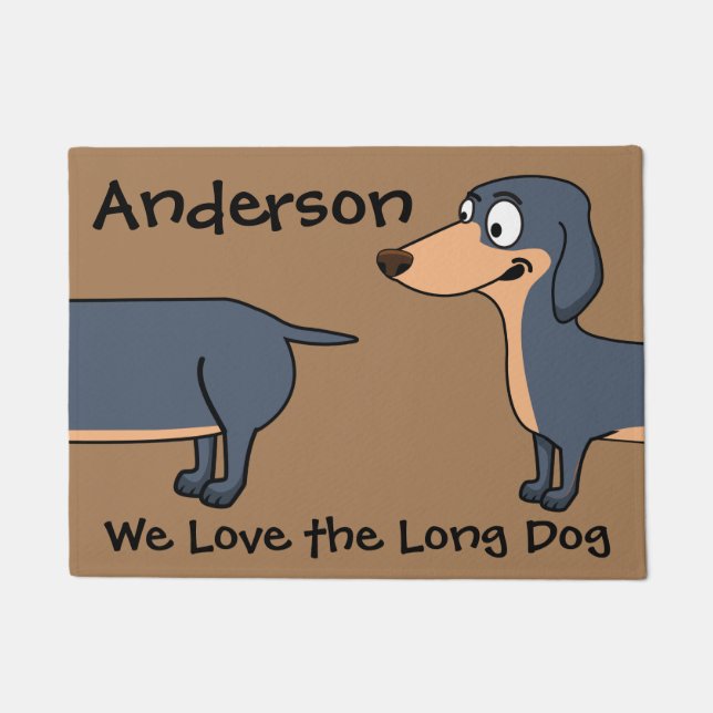 Paillasson Love Long Dog - Dachshund 18" x 24" Porte Mat (Devant)