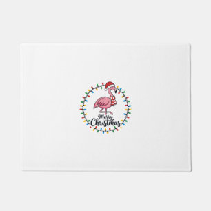 Paillasson Lumières de Noël Flamant Rose Fêtes