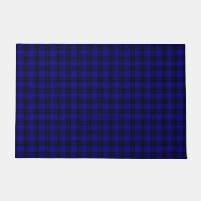 Paillasson MacKay tartan bleu noir plaid (Devant)