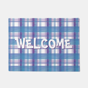 Paillasson Madras Plaid Blue et Purple