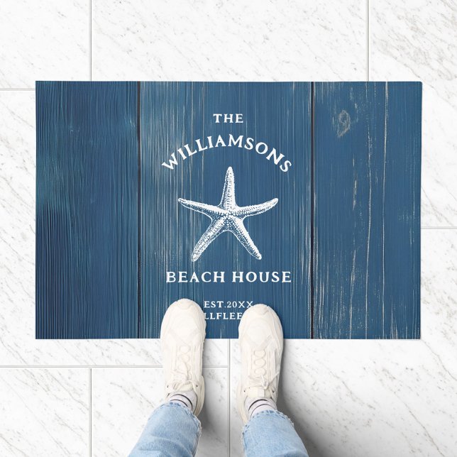 Paillasson Maison de plage de Starfish Côte Bleue Personnalis (Créateur téléchargé)