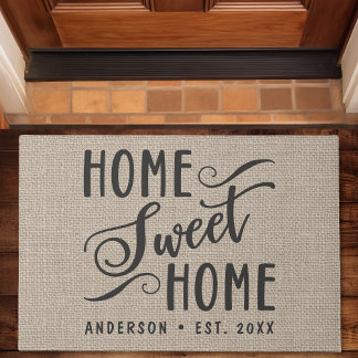 Paillasson Maison Douce Maison Rustique Burlap Campagne Famil