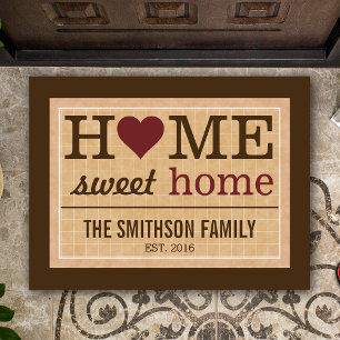 Paillasson Maison personnalisée Sweet Home Affiche de bienven