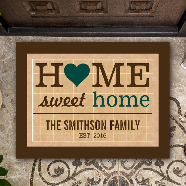 Paillasson Maison personnalisée Sweet Home Affiche de bienven (Créateur téléchargé)