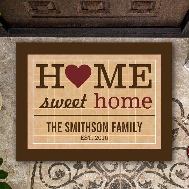 Paillasson Maison personnalisée Sweet Home Affiche de bienven (Créateur téléchargé)