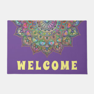 Paillasson Mandala coloré de style indien chic 1