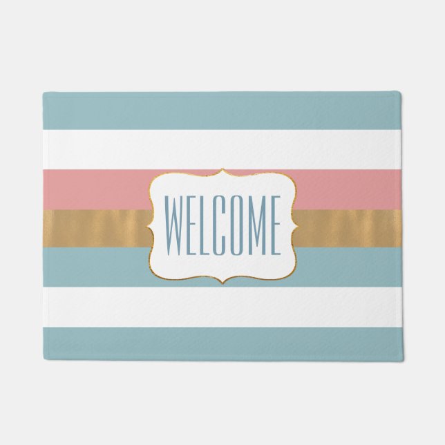 Paillasson Manteau de porte à rayures moderne (Devant)