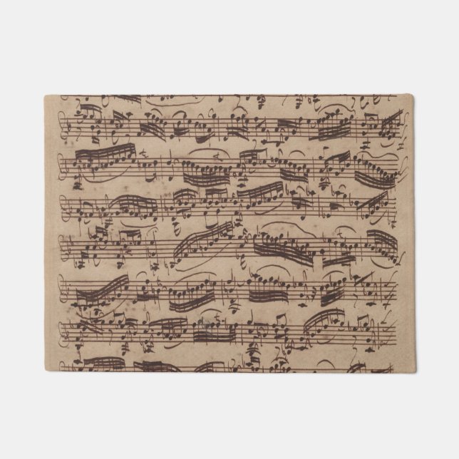 Paillasson Manuscrit Bach Musique Feuille Antique (Devant)