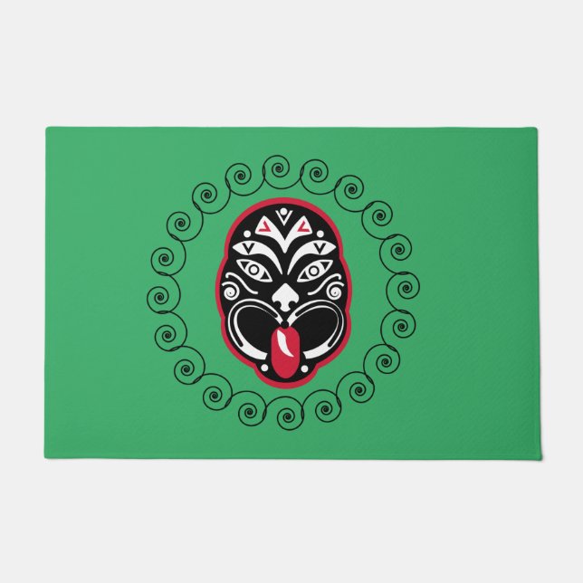 Paillasson Maori Haka | Nouvelle-Zélande | Art natif | Décor (Devant)
