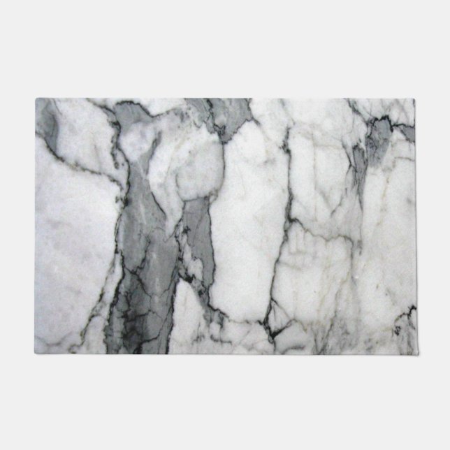 Paillasson marbre blanc chic et moderne scandinave minimal (Devant)