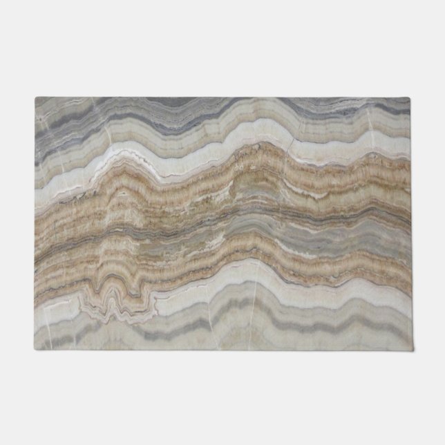 Paillasson marbre gris brun scandinave minimaliste (Devant)