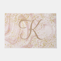 Marbre rose et blanc tourbillonnant paillettes dor