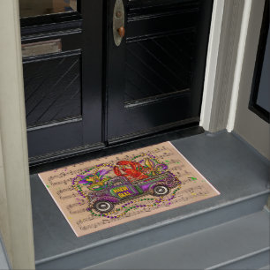 Paillasson Mardi Gras Camion Vintage Crawfish Fleur De Lis