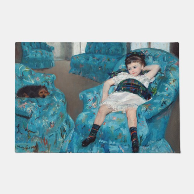 Paillasson Mary Cassatt - Petite fille dans un fauteuil bleu (Devant)