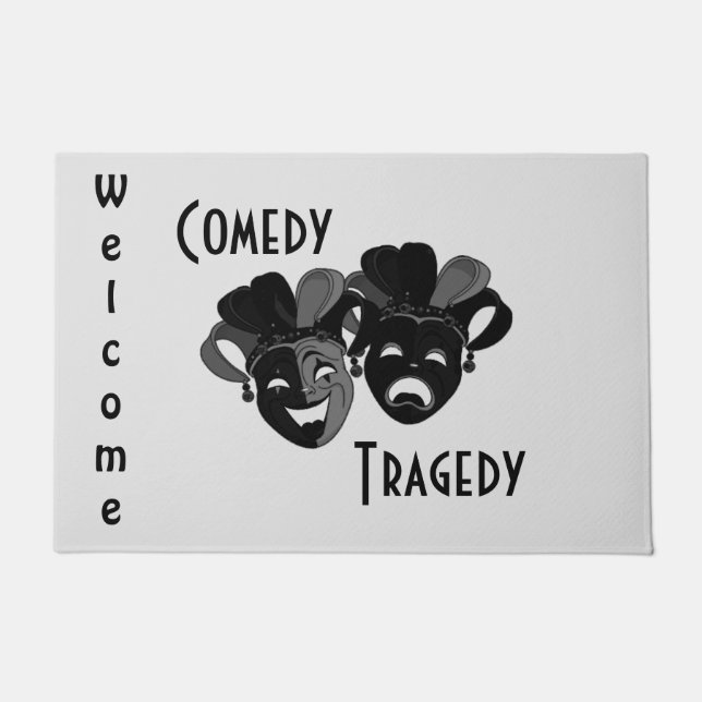Paillasson Masques de théâtre comique et de tragédie (Devant)