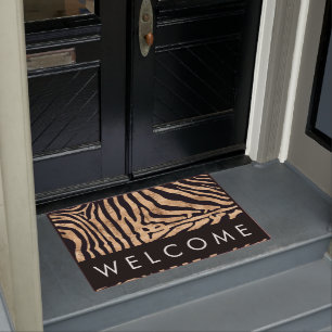 Paillasson Mat d'accueil d'impression Gold Foil Zebra