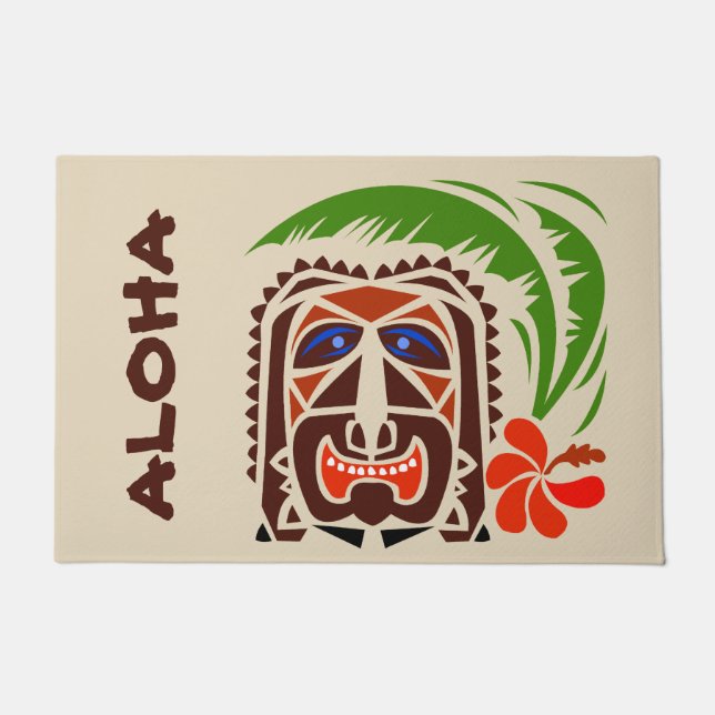 Paillasson Mat d'accueil, Tiki Bar.modifier le texte Doormat (Devant)