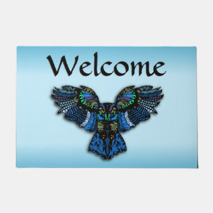 Paillasson Mat de bienvenue de la Chouette bleue