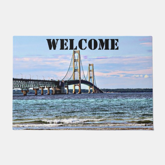 Paillasson Mat de bienvenue du pont Mackinac (Devant)