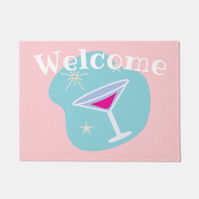Paillasson Mat de bienvenue Retro Martini (Devant)